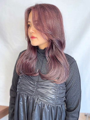 【MICHI 富田店　古作蓮】アッシュピンク　顔周りカット