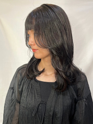 【MICHI 富田店　杉本 郁美】顔周りカット　韓国風　艶感