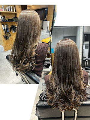 透明感色☆オリーブグレージュカラー