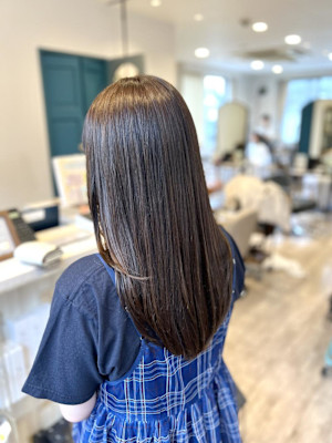 ベージュ×ロングレイヤー