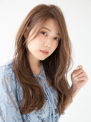 似合わせカット20代30代薄めバング前髪なしデザインカラー