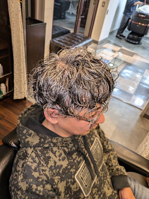 グレイヘア×スパイラルパーマ