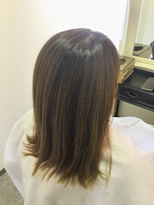 トップの割れ癖改善　クロスパーマ