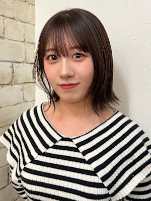 結べる長さの切りっぱなしボブ