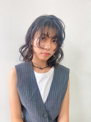 ウルフパーマ/顔まわりウルフ/ニュアンスパーマ