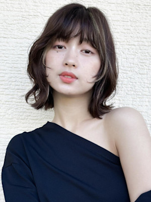 小顔ボブルフネビージュイメチェンこなれミディ