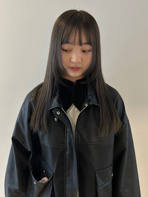 オリーブベージュ/ぱつっとヘア/レイヤー