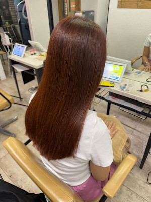 オレンジベージュ小顔ワンレン顔周り所沢練馬