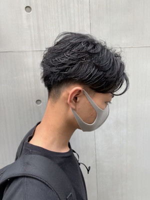 ナチュラルセンターパート ワンカールパーマ 韓国ヘア