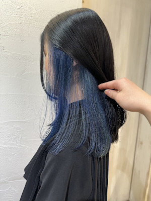 ブルーインナーカラー ダブルカラー 成増