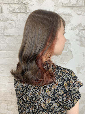 イヤリングカラーオレンジカラー池袋韓国ヘア