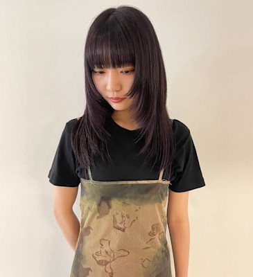 プツっとお顔まわり姫カット×レイヤーカット