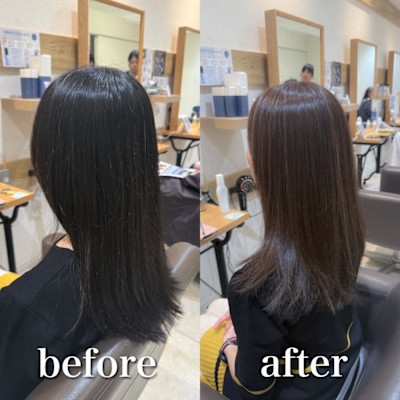 白髪ぼかしハイライトカラー30代40代50代ブルーグレージュ