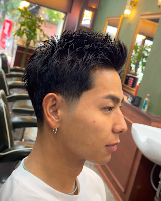 スパイキーショート×テーパーフェード