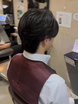 30代大人男性マッシュ×センターパートニュアンスパーマ