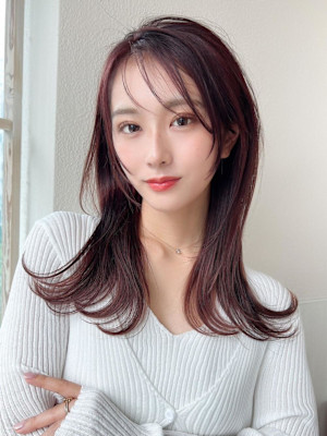 韓国/小顔/レイヤー/前髪あり/20代30代/ネビージュ 