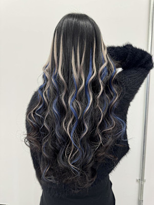 黒髪さん必見！青×シルバーのMIXハイライト！