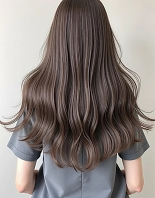 小顔/オリーブカラー/セミウェットウェーブ