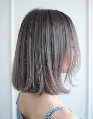 小顔/オリーブカラー/セミウェットウェーブ