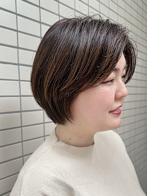 丸みショートで可愛いもおしゃれも手に入れて◎マロンブラウン