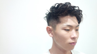 アップバング　ミックスパーマスタイル