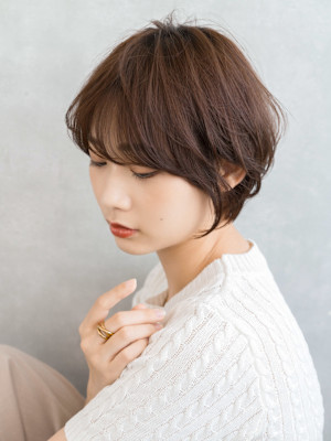 【20代・30代・40代】丸みショートト/小顔ショート