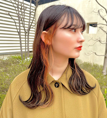 インナーオレンジ/イヤリングカラー/インナーカラー