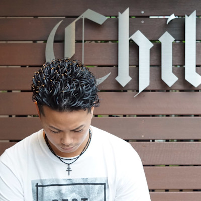 ツーブロック×ハードパーマ