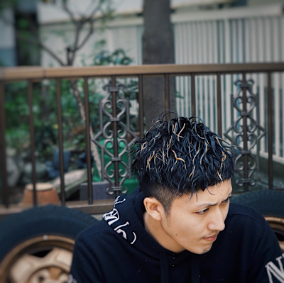 ツイストパーマ×メッシュ