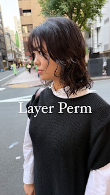 外国人風パーマ/ミディアムパーマ/緩めパーマ