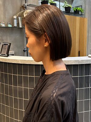 ボブ縮毛矯正髪質改善トリートメントグレージュ前髪学割仙台 