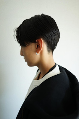 ニュアンスパーマ／センターパート／メンズカット／平塚美容室