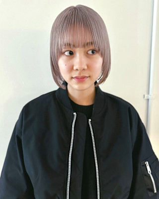 ホワイトブロンドボブ/ハイトーンカラー/ダブルカラー