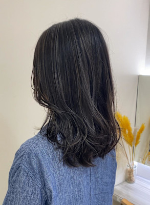 地毛をいかしたコントラストハイライト