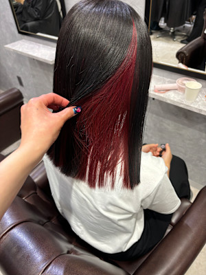 インナーカラー×ボルドー