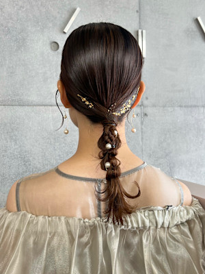 編み下ろしヘアセット