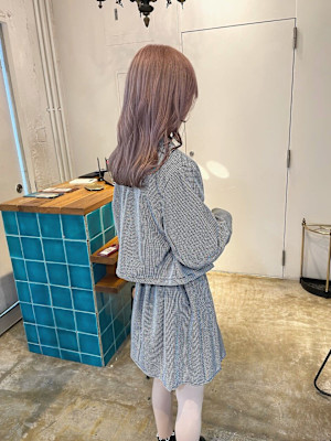 【MIO】ミルクティーピンクベージュ×コテ巻き