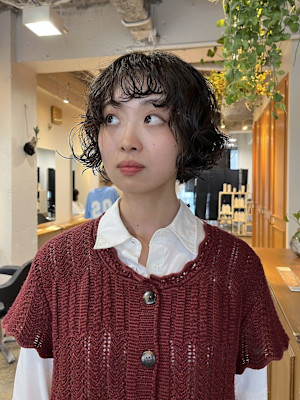 黒髪/グレーベージュ/ボブ/レイヤー/前髪カット/髪質改善