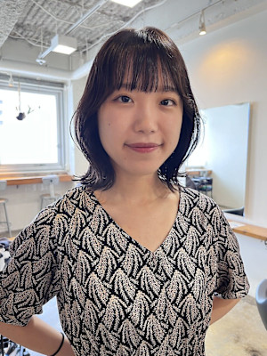 黒髪/グレーベージュ/ボブ/レイヤー/前髪カット/髪質改善