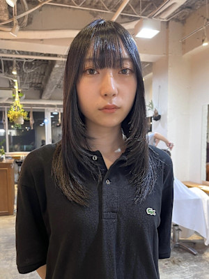 黒髪/グレーベージュ/ボブ/レイヤー/前髪カット/髪質改善