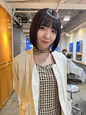 黒髪/グレーベージュ/ボブ/レイヤー/前髪カット/髪質改善