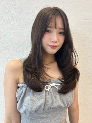 韓国風レイヤー×オリーブベージュ