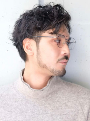 大人マッシュパーマ