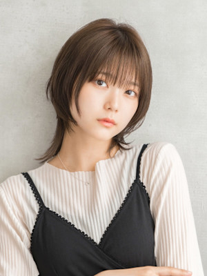 【20代・30代・40代/こなれミディ/小顔マッシュウルフ】