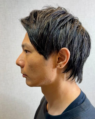 韓国マッシュレイヤー×ダークアッシュ×白髪ぼかしハイライト