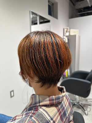 秋冬におすすめ！白髪ぼかしハイライト＋オレンジカラー