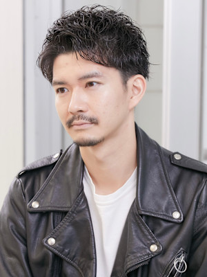 メンズカット/メンズパーマ/前髪あげ/アップバング/ツーブロ