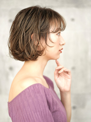 大人ボブパーマ