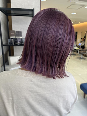 30．40代白髪ぼかしダブルカラーラベンダーピンク