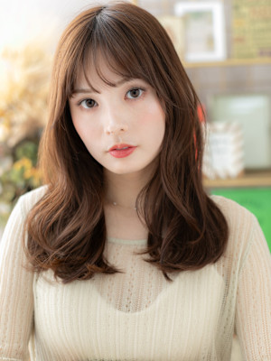 大人グラマラス韓国風ゆるふわエアリーロング　韓国風巻き